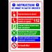 Panou pentru instructiuni de urmat in caz de urgenta